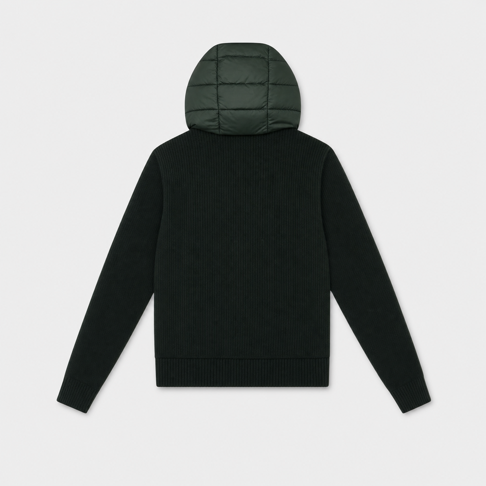 Static Quilted Knit Hood Jacket