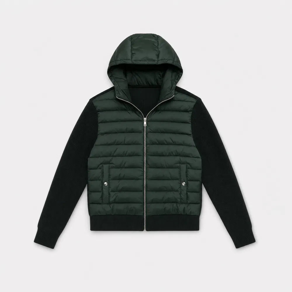 Static Quilted Knit Hood Jacket